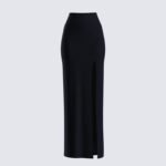 Black Knit Maxi Skirt